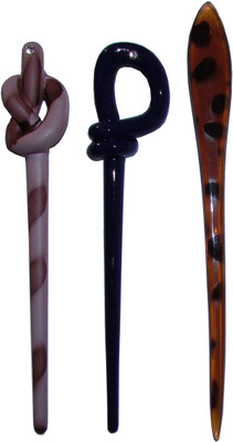

Kabello Curly Combo of Multi Color Juda Sticks Bun Stick(Multicolor)