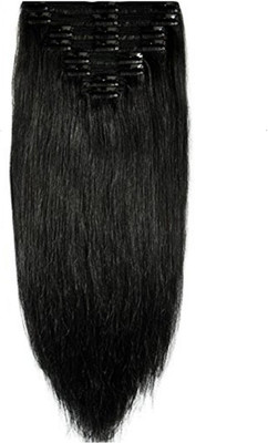 

Confidence Real Human Clip On Extensions 8 pcs, 120 grams Super Easy To Use, Instant Length And Volume Can Be Customized For Length And Colour (26 inch, Black) Hair Extension