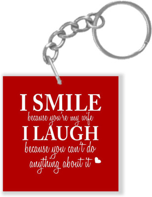 

Giftsmate Funny Teasing Wife Wooden Keychain Keyring Key Chain
