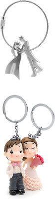 

Three Shades Wedding Couple Keychain Combo for Beautiful Couple Set of 3 Key Chain