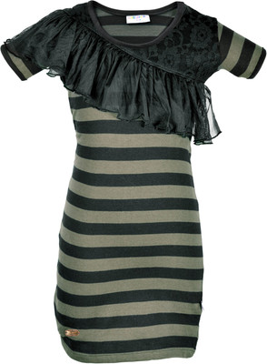 

Lil Orchids Midi/Knee Length Party Dress(Grey, Half Sleeve