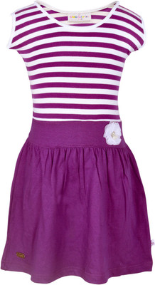 

Lil Orchids Midi/Knee Length Casual Dress(Purple, Sleeveless