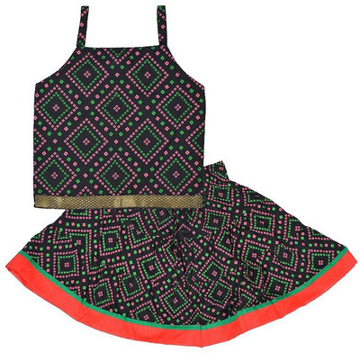 Archiecs Creation Girls Casual Top and Skirt Set(Red Pack of 1)