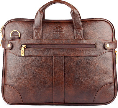 

The Clownfish 15.6 inch Expandable Laptop Messenger Bag(Brown), Dark brown