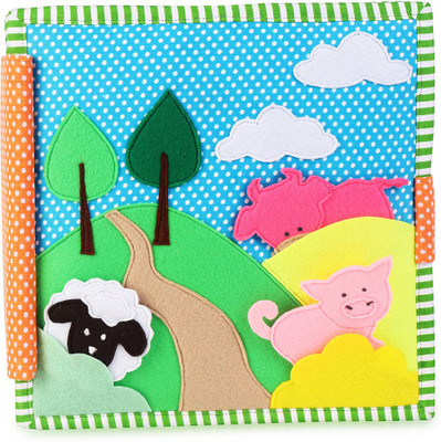 

cubs and calves Heads and Tails - 8 Page Quiet Book/ Busy Book/ Felt Book/ Fabric Book(Multicolor)
