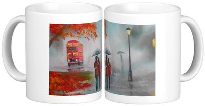 

Exoctic Silver Love Couple Anniversary Painting Series005 Ceramic Mug(300 ml, Pack of 2), Multicolor