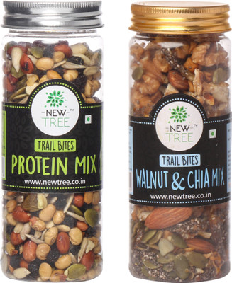 

New Tree Walnut & Chia Trail Mix And Protein Mix(340 g, Plastic Bottle)