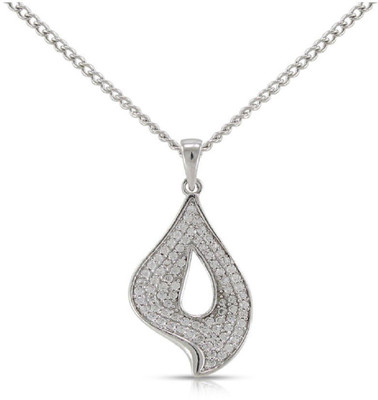 Silverstoli Crystal Platinum Plated Pendant Platinum Cubic Zirconia Alloy Pendant