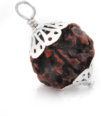 SHIVOHAM 5 Mukhi Rudraksha Silver Cap Silk Dori