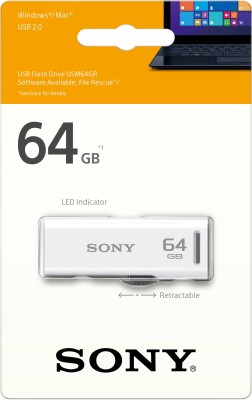 Sony USM64GR/W3//USM64GR/W2 64 GB Pen Drive  (White)