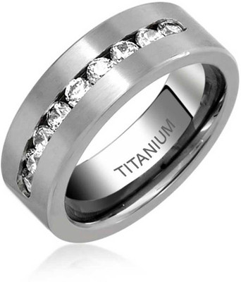 

Bling Jewelry Silver Cubic Zirconia Titanium Plated Ring