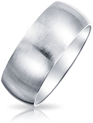 

Bling Jewelry Stainless Steel Silver Plated Ring, Grey