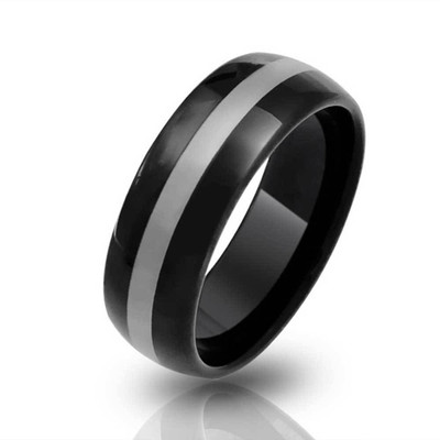 

Bling Jewelry Tungsten Black Silver Plated Ring
