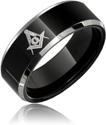 

Bling Jewelry Tungsten Black Silver Plated Ring