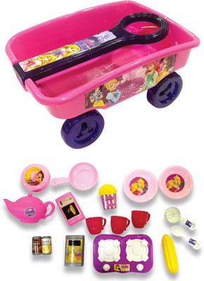 

Disney combo of kitchen set & toy wagon