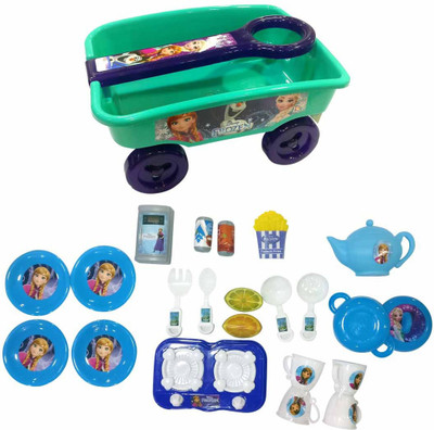 

Disney combo of kitchen set & toy wagon