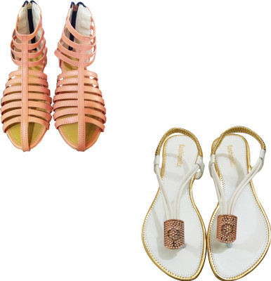 

Fashionitz Women Peach::White Casual