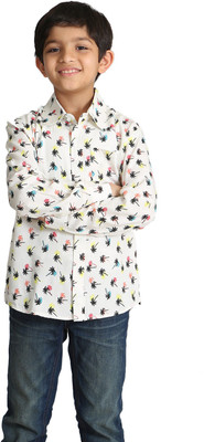 

Paul & doll Boys Printed Casual Multicolor Shirt, Buff