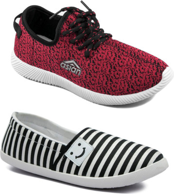 

Asian women's casual shoes combo pack of 2 Casuals For Women(Multicolor