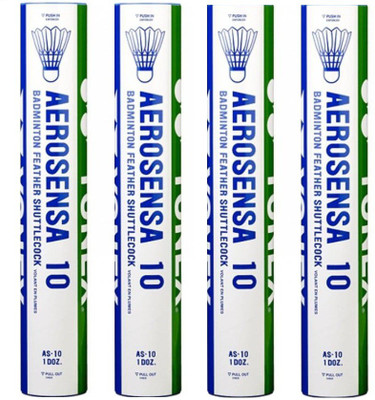 

Yonex Aerosensa 10 Feather Shuttle - White(Medium, 77, Pack of 4)