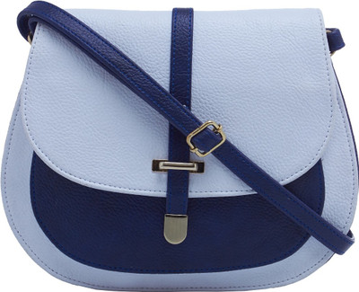 

ESBEDA Women Casual White, Blue PU Sling Bag, Blue;white