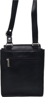 

Wildmount Men & Women Formal Black Genuine Leather Sling Bag