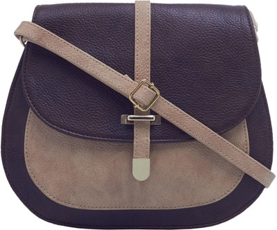 

ESBEDA Women Casual Brown, Beige PU Sling Bag, Beige;brown