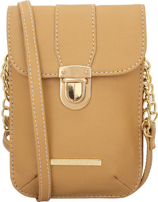 

LAPIS-O- LUPO Women Evening/Party Tan PU Sling Bag