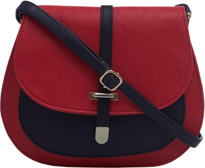 

ESBEDA Women Casual Red, Black PU Sling Bag, Black;red