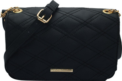 

LAPIS-O- LUPO Women Evening/Party Black PU Sling Bag