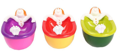 

Iktu Cute Pack of 3 Soap Dish Tray with Drain Compartment Bathroom Washroom Soap Holder (Color May Vary)(Multicolor)