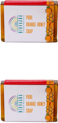 

Nirvaana Handmade Natural Orange Honey Soap, 100g (Pack of 2)(200 g, Pack of 2)