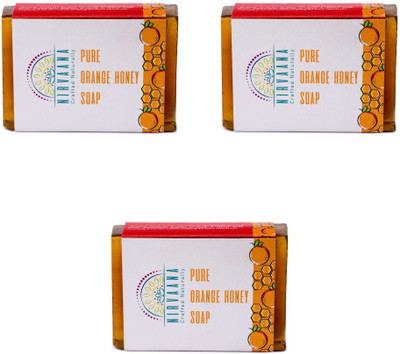

Nirvaana Handmade Natural Orange Honey Soap, 100g (Pack of 3)(300 g, Pack of 3)