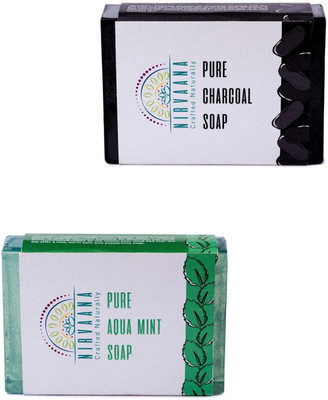 

Nirvaana Natural Assorted Soap Set (Charcoal & AquaMint) Pack of 2(200 g, Pack of 2)