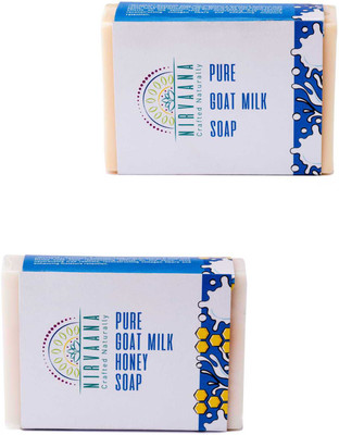 Nirvaana Handmade Natural Assorted Soap Set (Goat Milk & GoatMilk Honey) Pack of 2(200 g, Pack of 2)