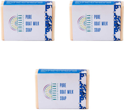 Nirvaana Handmade Natural Goat Milk Soap, 100g (Pack of 3)(300 g, Pack of 3)