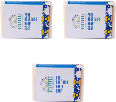 

Nirvaana Handmade Natural GoatMilk Honey Soap, 100g (Pack of 3)(300 g, Pack of 3)