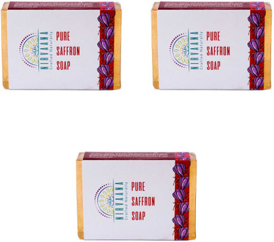 

Nirvaana Handmade Natural Saffron Soap, 100g (Pack of 3)(300 g, Pack of 3)