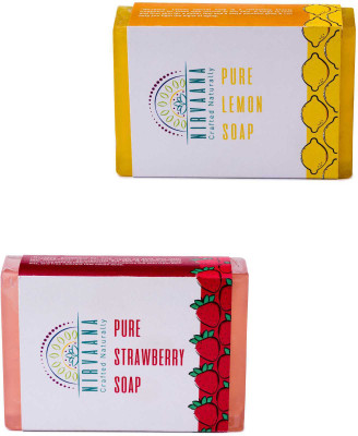 

Nirvaana Handmade Natural Assorted Soap Set (Lemon & Strawberry) Pack of 2(200 g, Pack of 2)