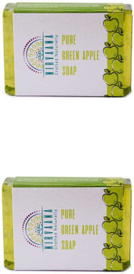 

Nirvaana Handmade Natural Green Apple Soap, 100g (Pack of 2)(200 g, Pack of 2)