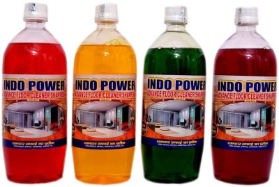 INDOPOWER ADVANCE FLOOR CLEANER SHAMPOO 1ltr. ( ROSE+LIME+MOGRA+JASMEIN) COMBO PACK Regular(4 x 1000 ml)