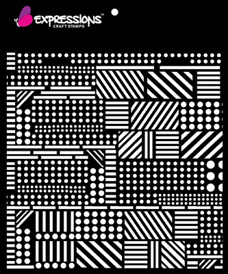 

expressions craft stamps Dot & Stripes EST6033 Hand made Design Stencil(Pack of 1, Art stencil)