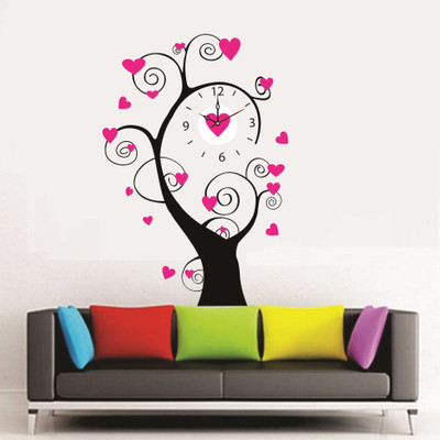 

SYGA  Wall Clock Sticker(Pack of 1, Pink