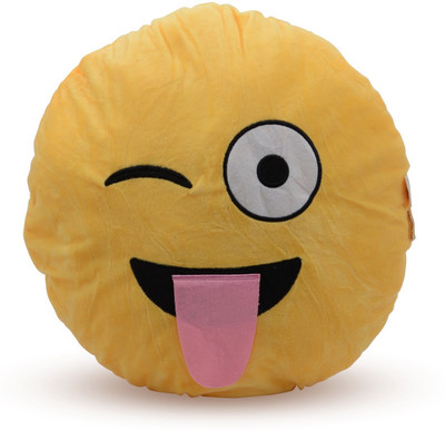 

Store2508 Emoji Smiley Soft Round Cushion Pillow - 35 cm(Yellow)