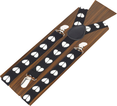 

Peluche Y- Back Suspenders for Men, Boys(Black, White)