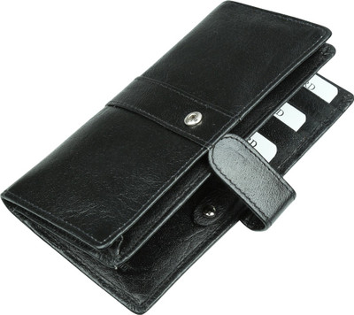 Style 98 Men Black Genuine Leather Document Holder(11 Card Slots)