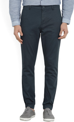 HIGHLANDER Slim Fit Men Dark Blue Trousers