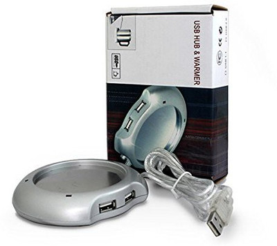 

VibeX ™ LEORX Portable USB Heated Cup Mug Warmer Heater Pad Innovation™-Type-016 Cup Warmer, USB Hub(Suttle Silver)