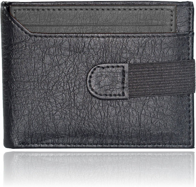 

ifrazon Men Black Artificial Leather Wallet(7 Card Slots)