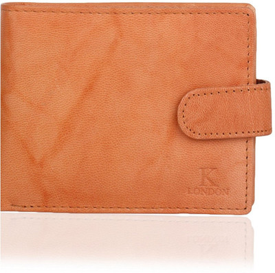 

K London Men Tan Genuine Leather, Fabric Wallet(7 Card Slots), Tan;tan antique